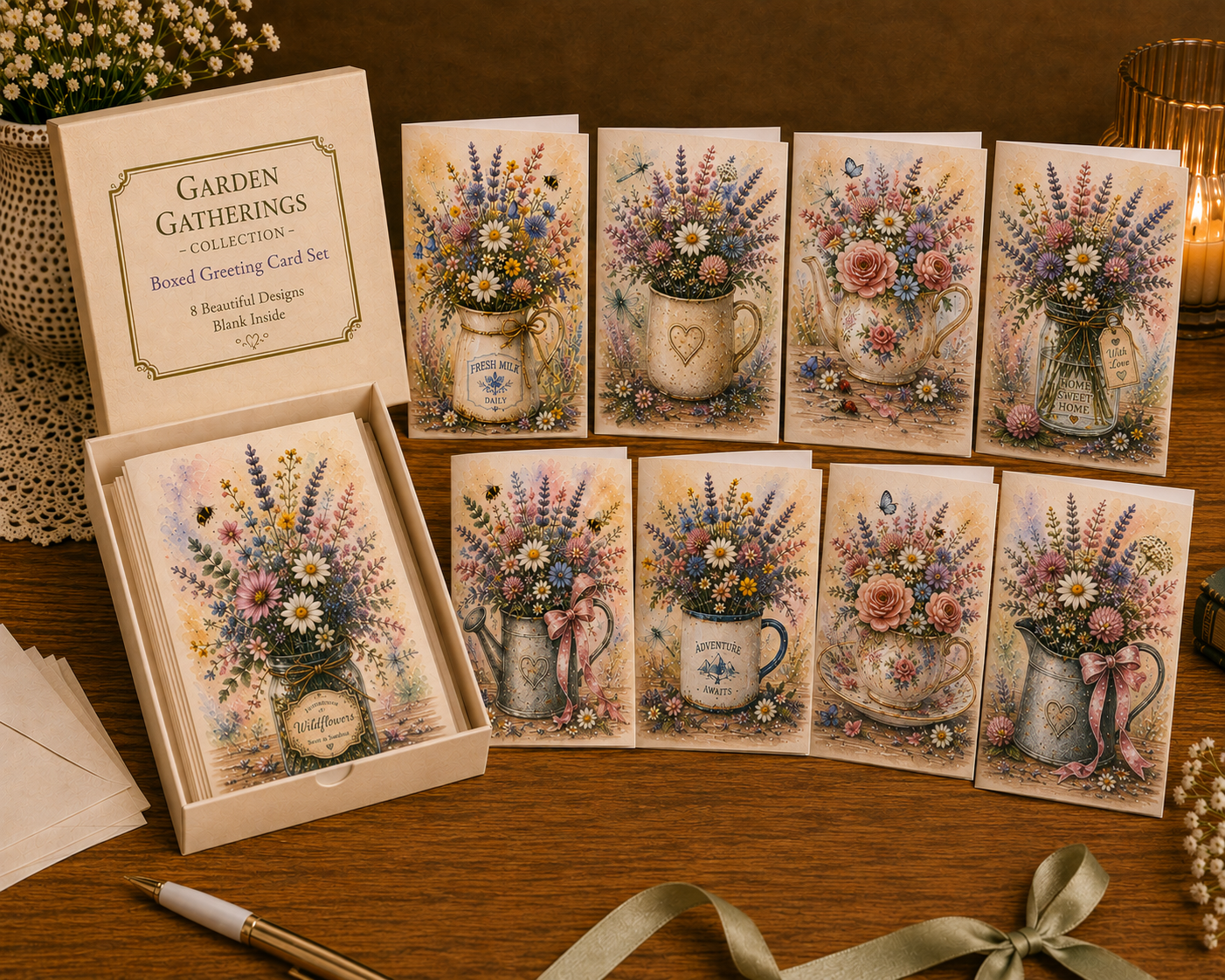Garden Gatherings boxed greeting card set